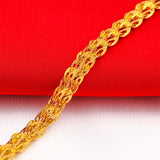 Pteris 24KT Chain Bracelet Fine Jewelry Woman Girl Birthday Wedding Gift