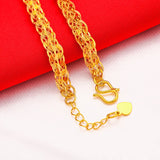 Pteris 24KT Chain Bracelet Fine Jewelry Woman Girl Birthday Wedding Gift