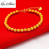 Heart Beads Chain Bracelet 24KT Fine Jewelry Woman Gift