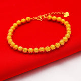 Heart Beads Chain Bracelet 24KT Fine Jewelry Woman Gift