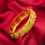 BR168 Vintage Hollow Round 24KT Bracelet Bangle