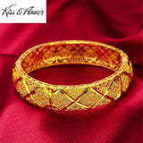 BR168 Vintage Hollow Round 24KT Bracelet Bangle