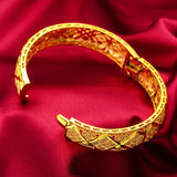 BR168 Vintage Hollow Round 24KT Bracelet Bangle