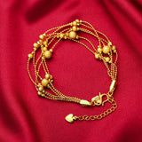 BR170 Fine Jewelry Multilayer 24KT 6Line Chain Bracelet