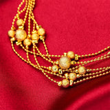 BR170 Fine Jewelry Multilayer 24KT 6Line Chain Bracelet