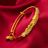 Peacock 24KT Resizable Bracelet Bangle for Woman