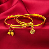 BR174 Peacock 24KT Resizable Bracelet Bangle