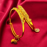 BR174 Peacock 24KT Resizable Bracelet Bangle