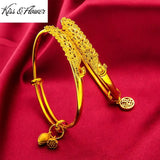 BR174 Peacock 24KT Resizable Bracelet Bangle