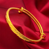 Dragon Phoenix 24KT Resizable Bracelet Bangle