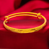Dragon Phoenix 24KT Resizable Bracelet Bangle