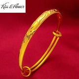 Dragon Phoenix 24KT Resizable Bracelet Bangle