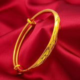 Dragon Phoenix 24KT Resizable Bracelet Bangle