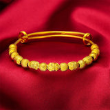BR182 24KT Resizable Lucky Beads Bracelet Bangle