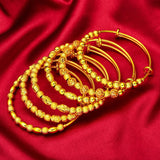 BR182 24KT Resizable Lucky Beads Bracelet Bangle