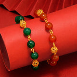 BR185 Vintage Hollow Beads 24KT Bracelet