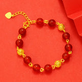 BR185 Vintage Hollow Beads 24KT Bracelet