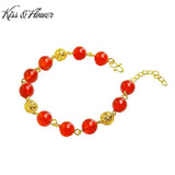BR185 Vintage Hollow Beads 24KT Bracelet
