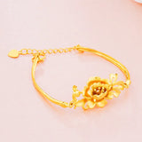 Peacock Flowers 24KT Bracelet Bangle