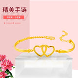 Vintage Hollow Heart 24KT Bracelet - Fine Jewelry Woman