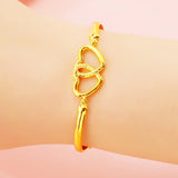 Vintage Hollow Heart 24KT Bracelet - Fine Jewelry Woman