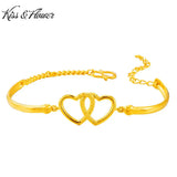 Vintage Hollow Heart 24KT Bracelet - Fine Jewelry Woman