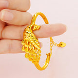 Vintage Phoenix Peacock 24KT Bracelet Bangle