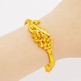 Vintage Phoenix Peacock 24KT Bracelet Bangle