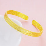Vintage Bamboo Flower 24KT Bracelet Bangle