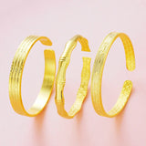 Vintage Bamboo Flower 24KT Bracelet Bangle