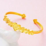 Vintage Heart 24KT Bracelet Bangle for Women