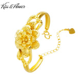 Vintage Flowers Petal 24KT Bracelet Bangle