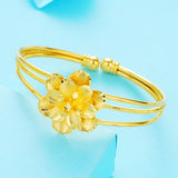 Vintage Flowers 24KT Bracelet Bangle