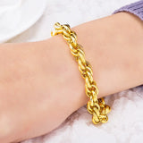 Vintage Dragon Bead 24KT Bracelet for Man Father Birthday Wedding