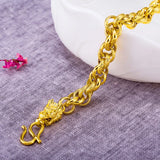 Vintage Dragon Bead 24KT Bracelet for Man Father Birthday Wedding