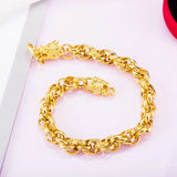 Vintage Dragon Bead 24KT Bracelet for Man Father Birthday Wedding