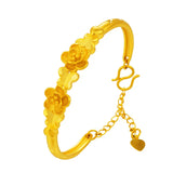 BR206 Flowers 24KT Resizable Bracelet Bangle for Women