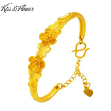 BR206 Flowers 24KT Resizable Bracelet Bangle for Women