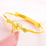 Heart Wing 24KT Bracelet Bangle for Women - Wedding Gift