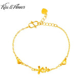 BR213 Flowers Heart 24KT Bracelet