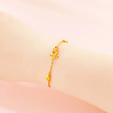 BR213 Flowers Heart 24KT Bracelet