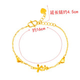 BR213 Flowers Heart 24KT Bracelet