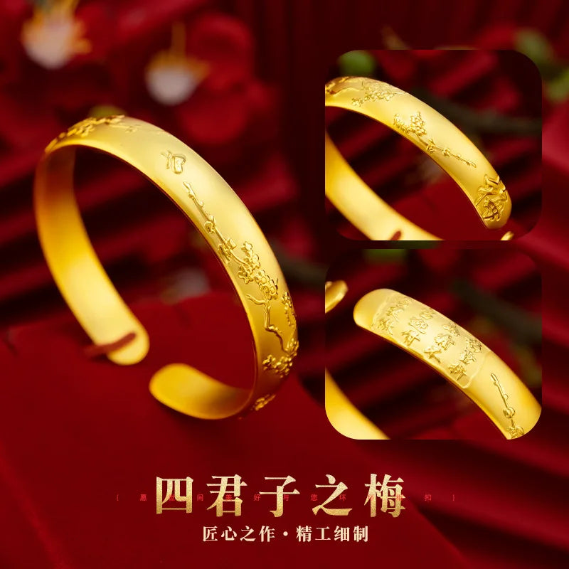 BR216 Plum Orchid Bamboo 24KT Bracelet Bangle