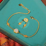 Vintage Round Jade 24KT Bracelet for Women