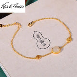 Vintage Round Jade 24KT Bracelet for Women