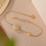 BR230 24KT Fine Jewelry Lucky Cat Bracelet