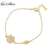 BR230 24KT Fine Jewelry Lucky Cat Bracelet