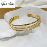 BR236 24KT Three-Line Bracelet Bangle Gift