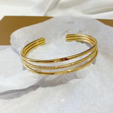 BR236 24KT Three-Line Bracelet Bangle Gift