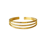 BR236 24KT Three-Line Bracelet Bangle Gift